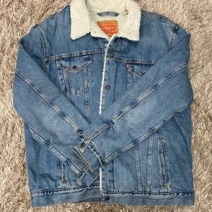 Levi Sherpa Lined Trucker Jean Jacket, XXL